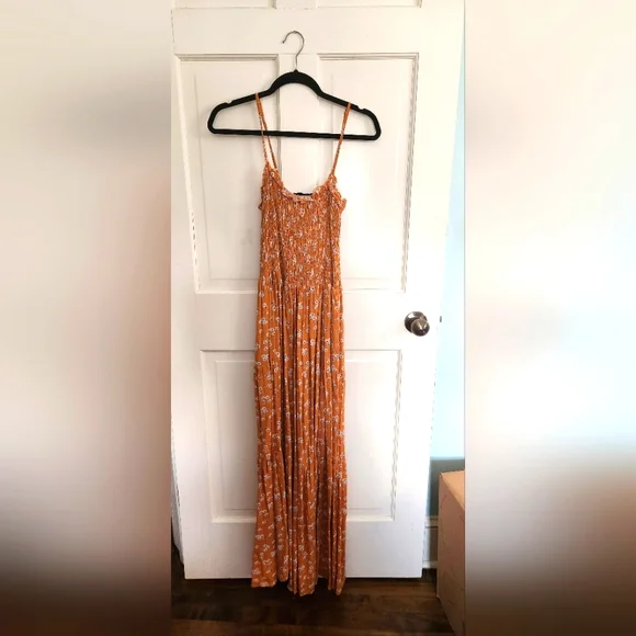 No One Cares Dresses | No. One. Cares Maxi Sundress Size Large | Color: Orange/Yellow | Size: L